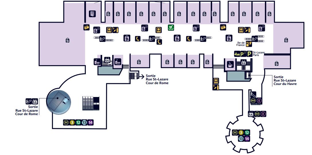 Plan Niveau Métro Gare Saint-Lazare